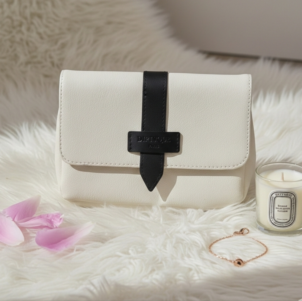 Diptyque Paris Faux Leather Clutch/ Cosmetic Case